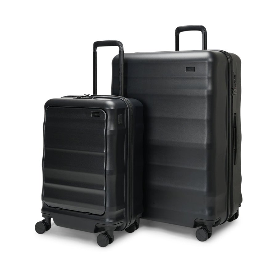 Explorer Luna-Air 55cm Front Access & 74cm Hardside Luggage Set Black Black