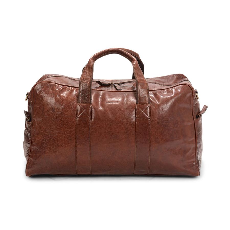 Pierre Cardin Parker Rustic Leather Overnight Duffle Bag Chestnut Chestnut