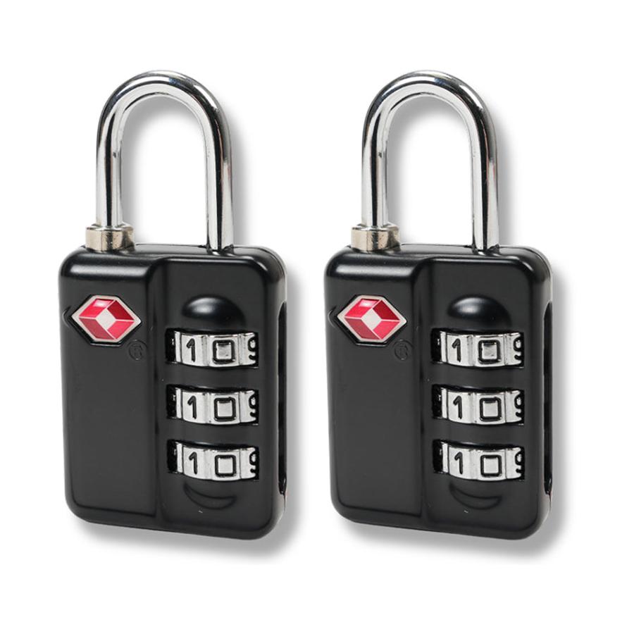 Caselite 3-Dial TSA Combination Lock (2 Pack) Black Black
