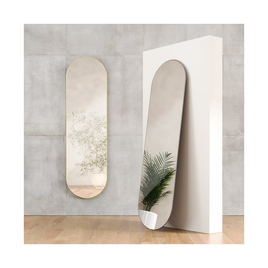 Umbra Hubba Pill Mirror (157cm x 46cm) Brass Brass