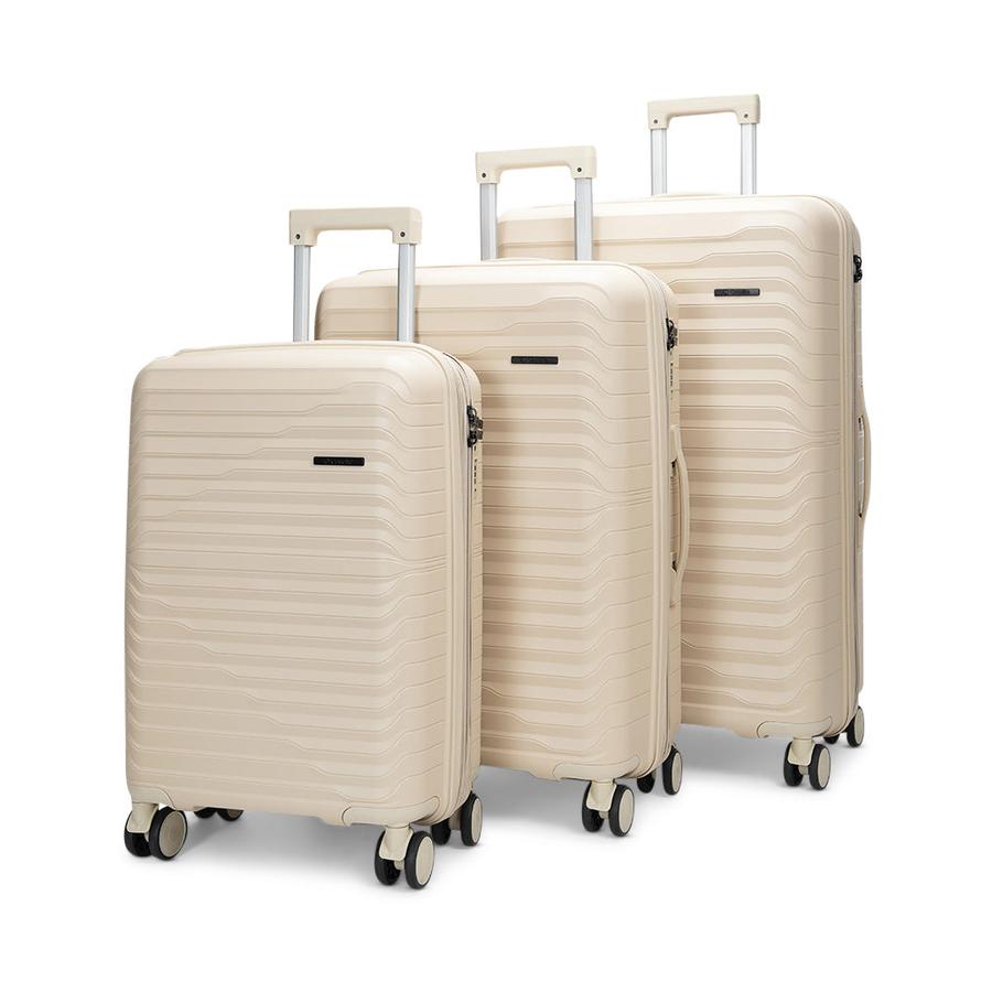 Caselite Summit 56cm, 65cm & 75cm Hardside Luggage Set Beige Beige