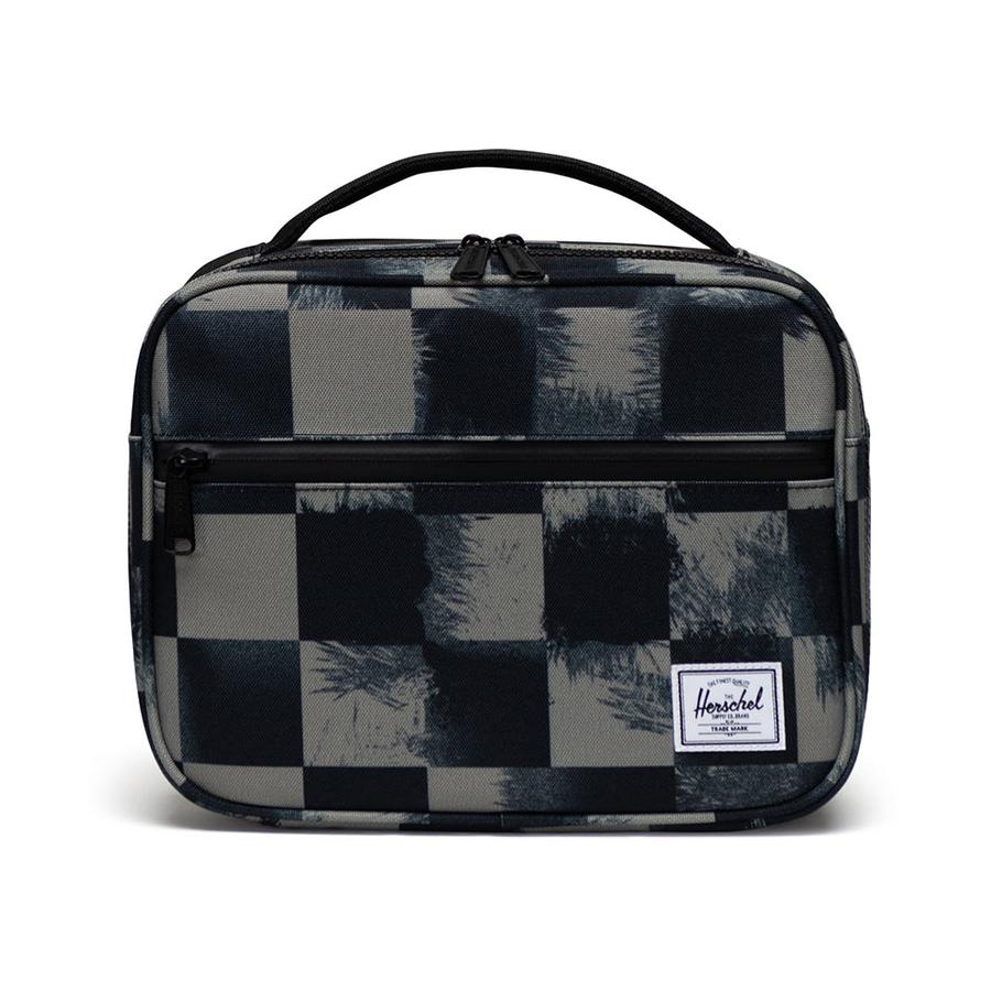 Herschel Pop Quiz Lunchbox Black Stencil Checker Black Stencil Checker