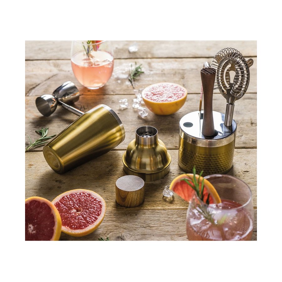 Barcraft Cocktail 6 Piece Set Brass Brass