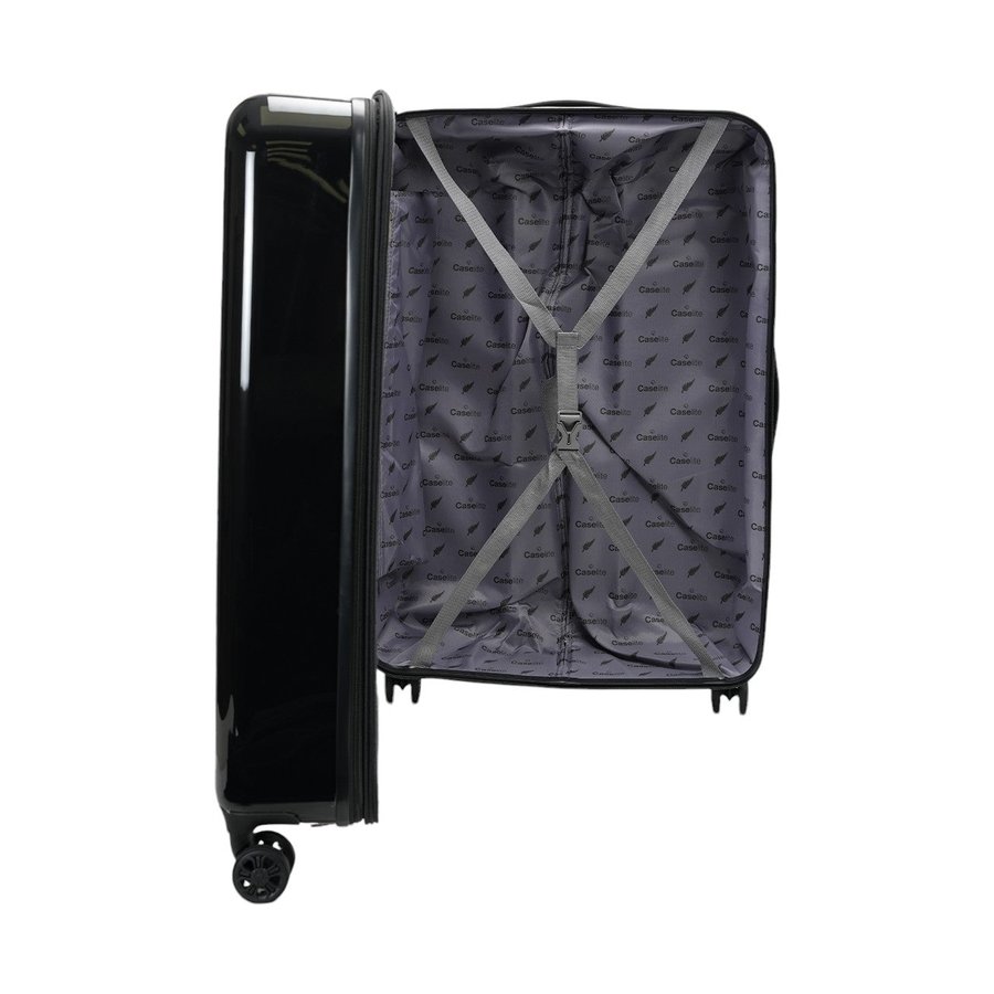 Caselite NZ Kiwi 77cm Hardside Checked Suitcase Black Black