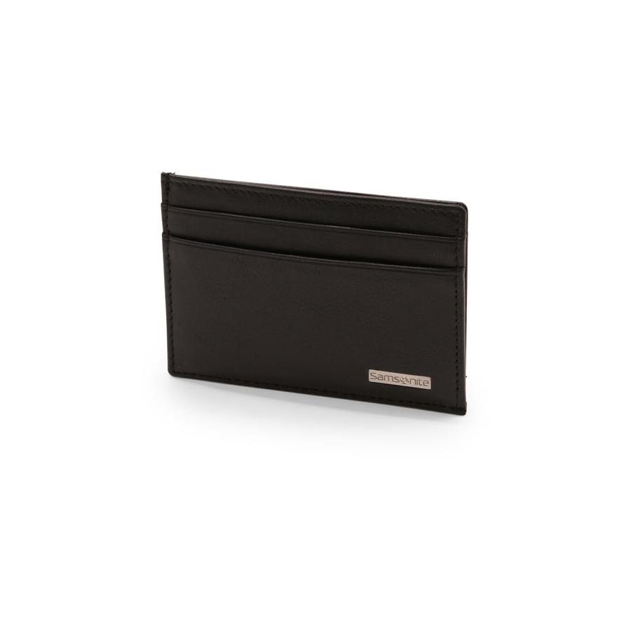 Samsonite DLX Leather RFID Card Holder Black Black