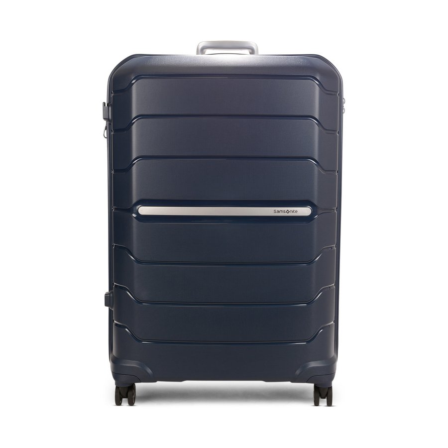 Samsonite Oc2lite 81cm Hardside Checked Suitcase Navy Navy