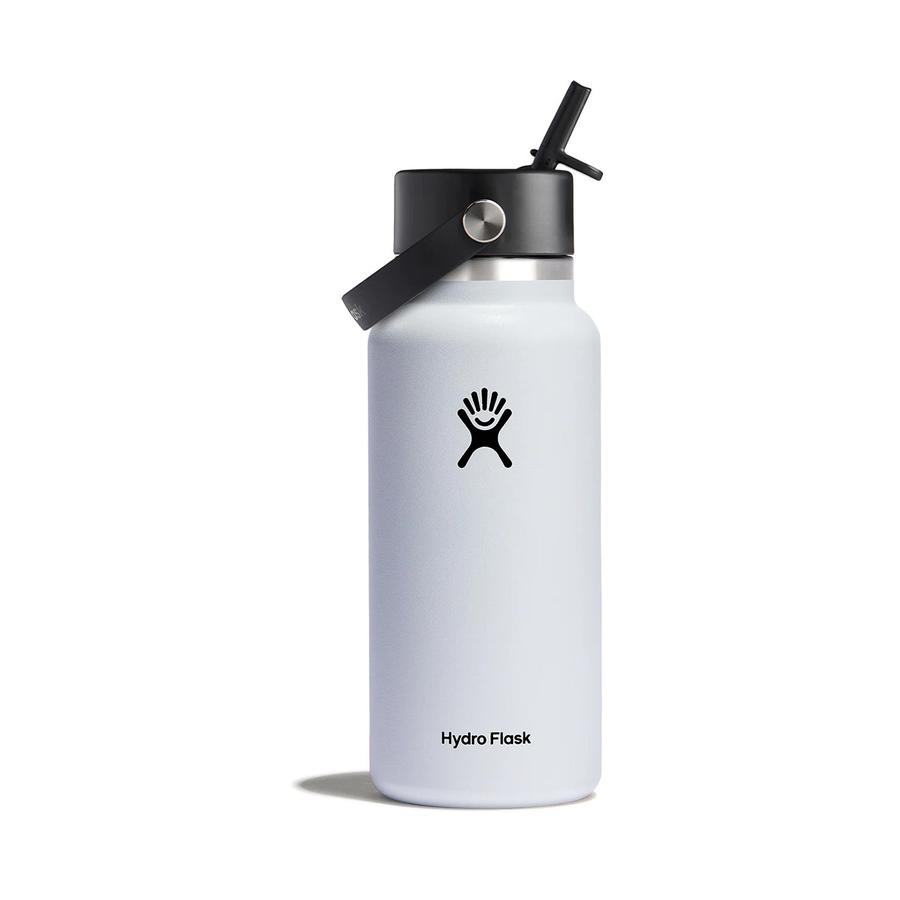 Hydro Flask 32oz (946ml) Wide Mouth w/ Flex Straw Cap White White