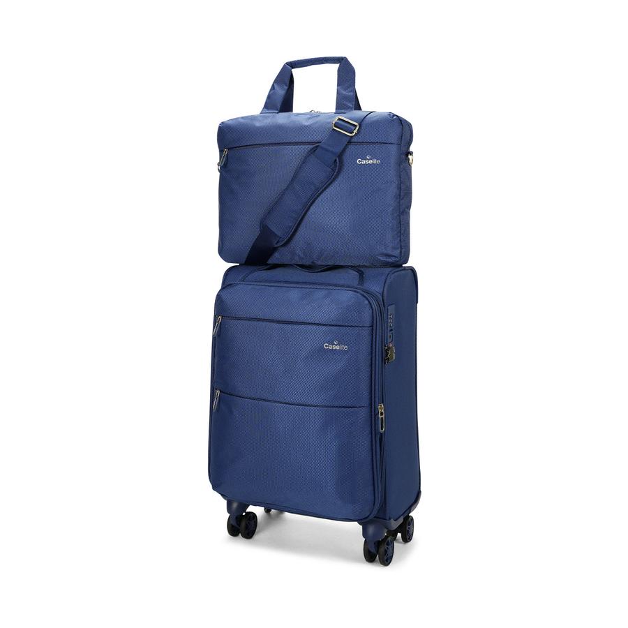 Caselite Ultra 55cm Softside Carry-On Suitcase & Laptop Bag Set Navy Navy