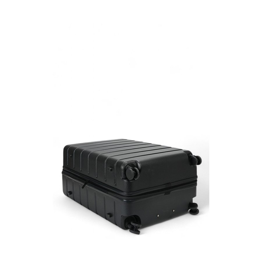 Explorer Arlo Pro 75cm Hardside Expandable Checked Suitcase Black Black