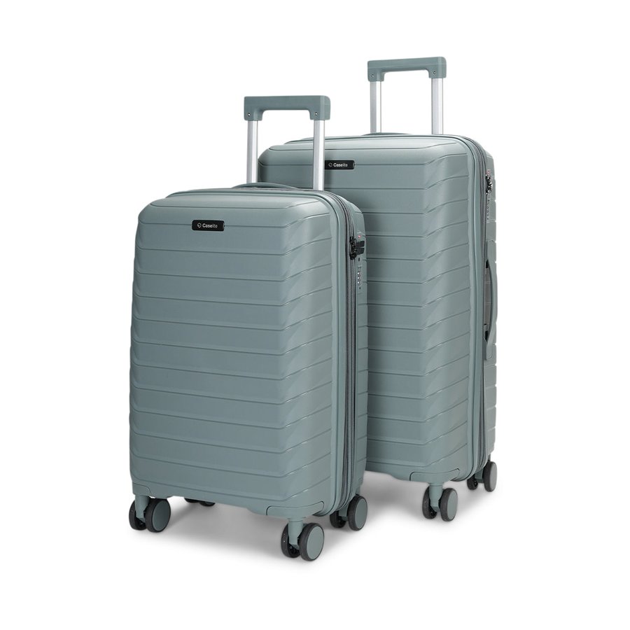 Caselite Expedition 56cm & 65cm Hardside Luggage Set Grey Green Grey Green