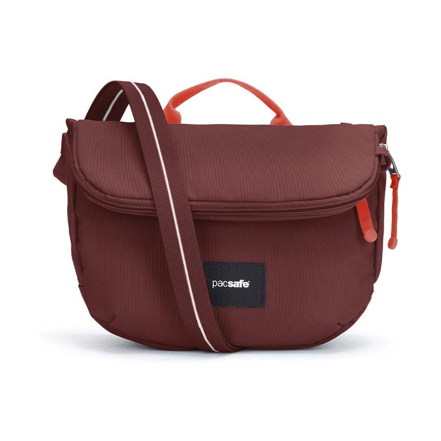 Pacsafe GO Anti-Theft Recycled Saddle Crossbody Bag Garnet Red Garnet Red