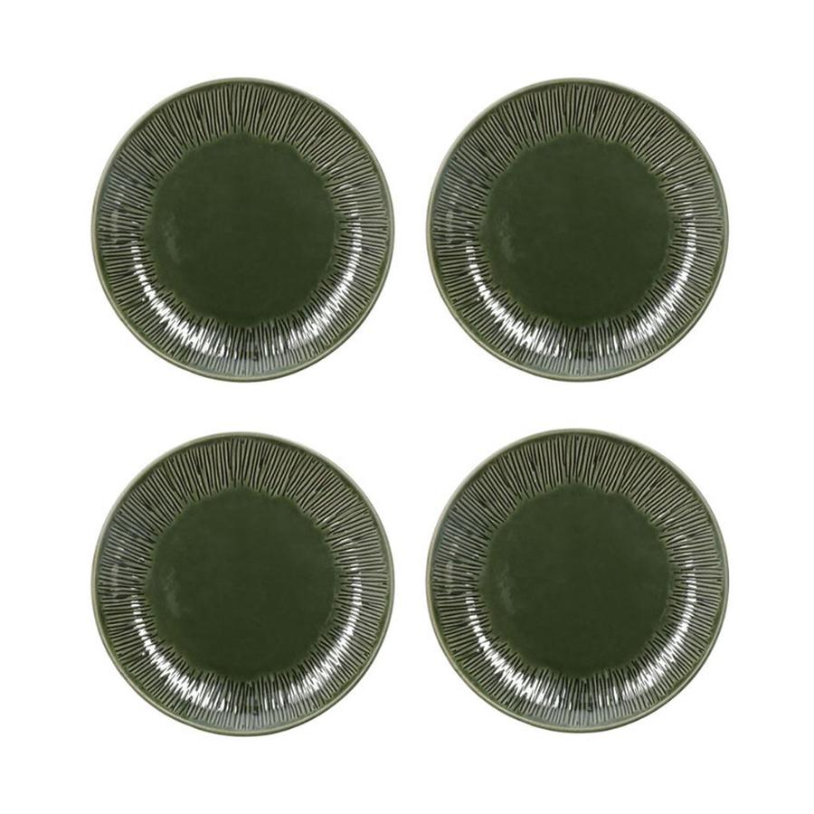 Mikasa Jardin 21.5cm Stoneware Side Plates (Set of 4) Green Green