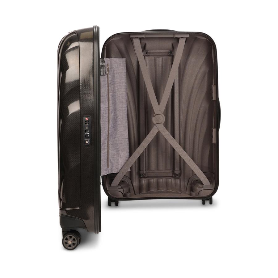 Samsonite C-Lite 69cm CURV Checked Suitcase Black Black