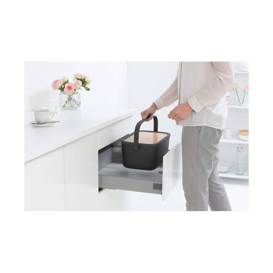Brabantia Nic Bread Bin Dark Grey Dark Grey
