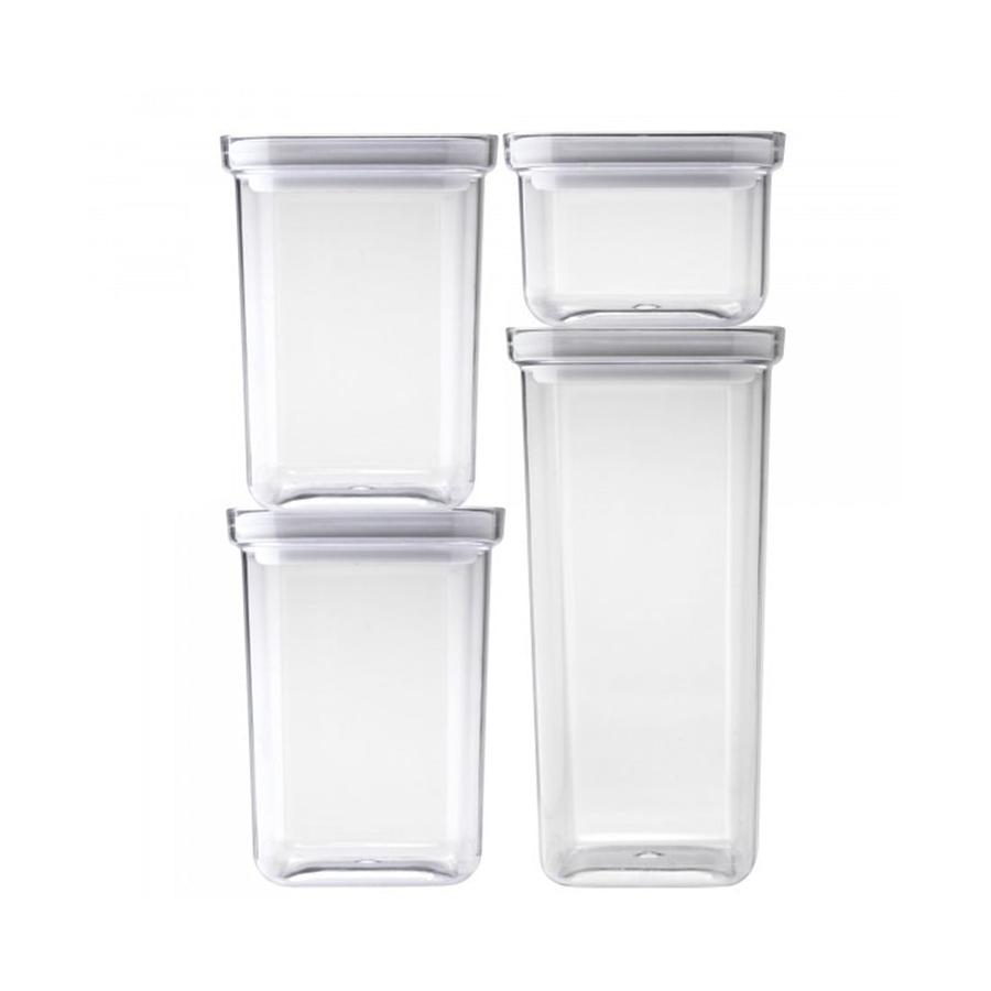Pyrex Canister Square 4 Piece Set Clear Clear