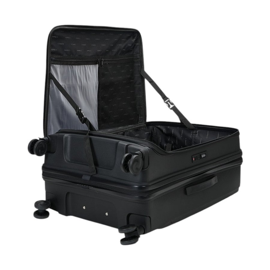 Caselite Venture 76cm Top Open Hardside Checked Suitcase Black Black