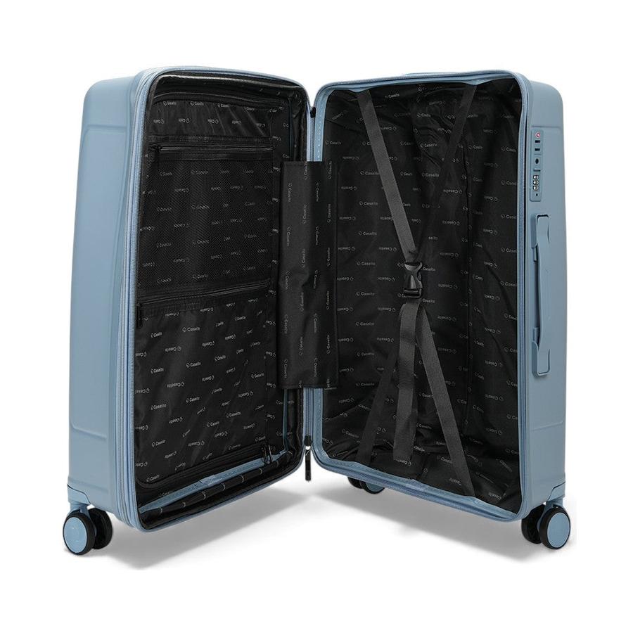 Caselite Quest 65cm Hardside Checked Suitcase Steel Blue Steel Blue