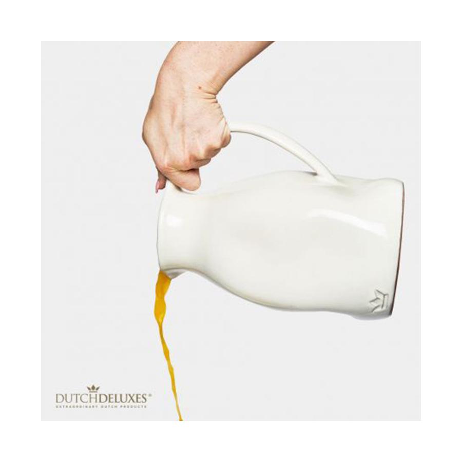 Dutch Deluxes Dented Ceramic Jug White White