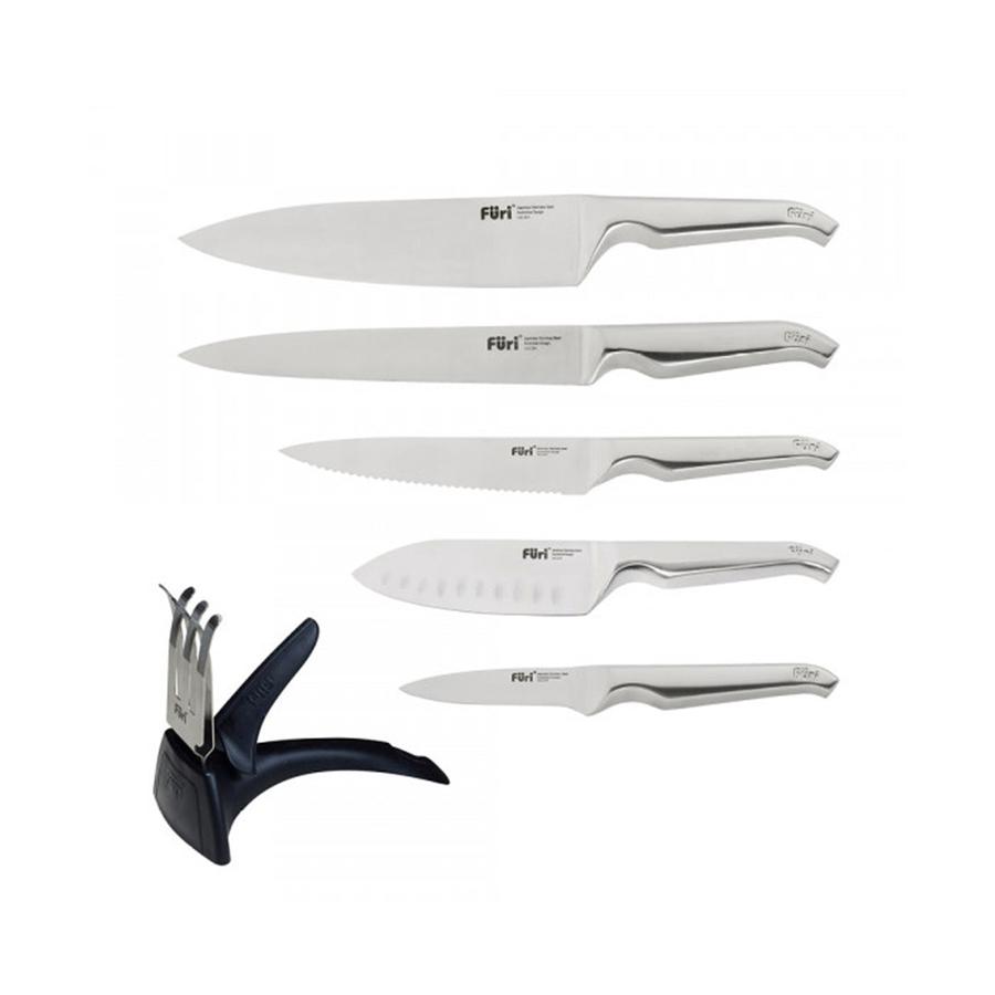 Furi Pro 7 Piece Stainless Steel Knife Block Stainless Steel Stainless Steel