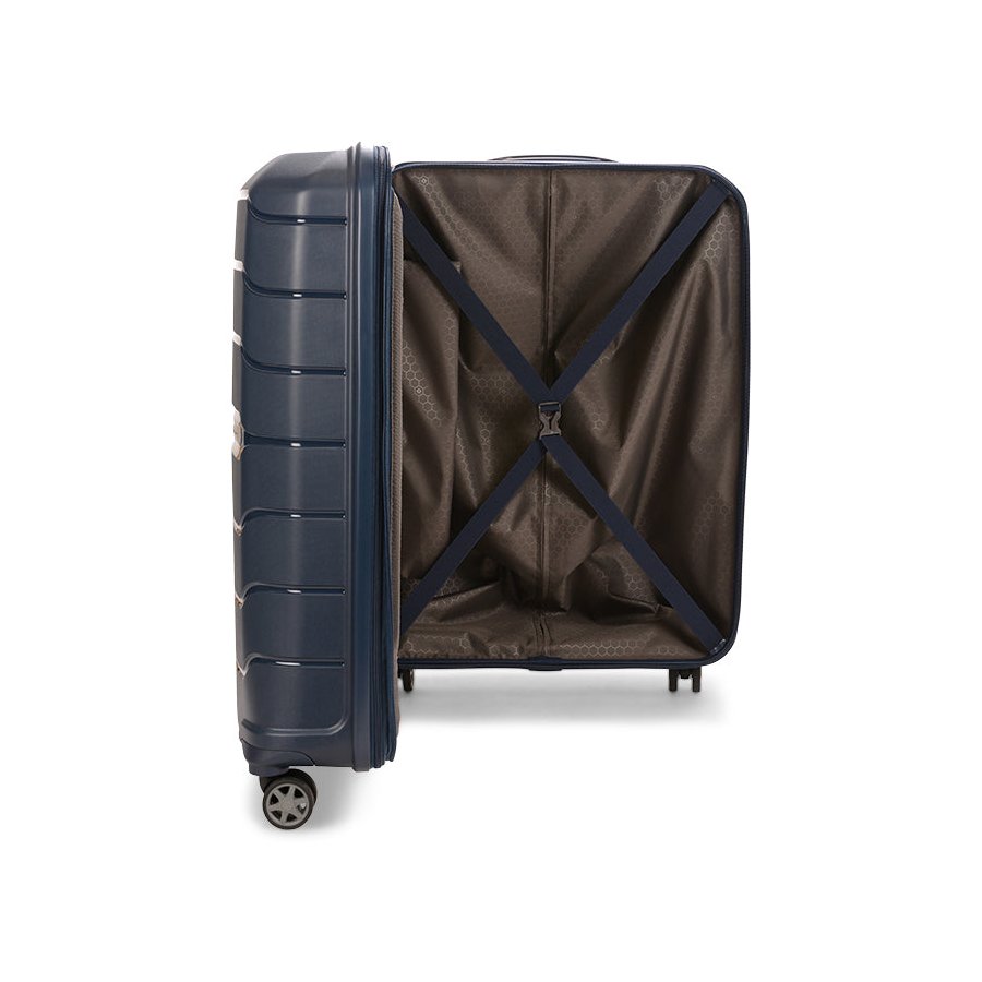 Samsonite Oc2lite 68cm Hardside Checked Suitcase Navy Navy