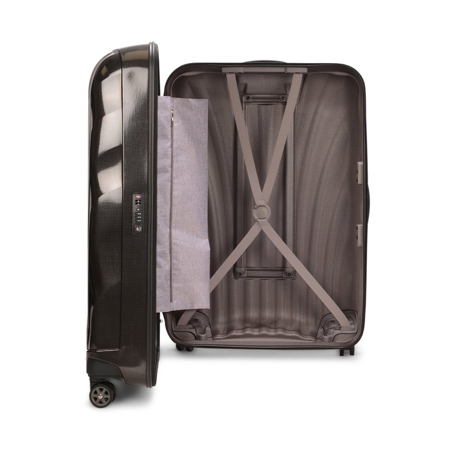 Samsonite C-Lite 81cm CURV Checked Suitcase Black Black