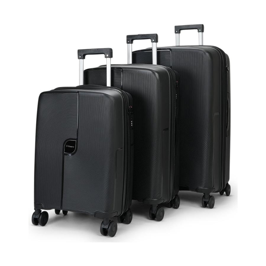 Caselite Aero 56cm, 65cm & 75cm Hardside Luggage Set Black Black