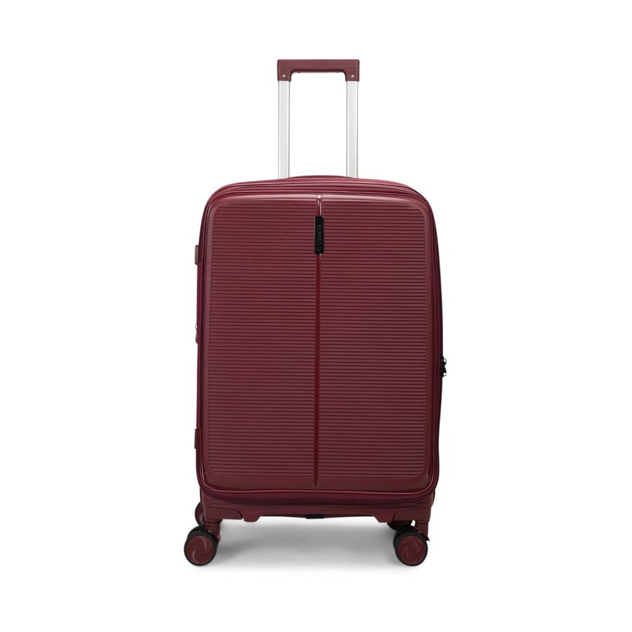 Caselite Venture 66cm Top Open Hardside Checked Suitcase Dark Red Dark Red
