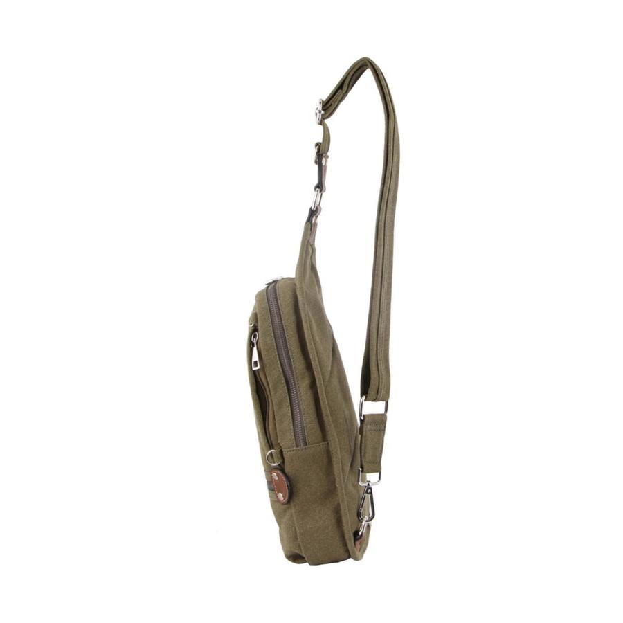 Pierre Cardin Lucas Canvas Crossbody Sling Bag Brown Brown