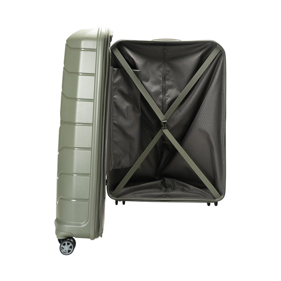 Samsonite Oc2lite 81cm Hardside Checked Suitcase Olive Green Olive Green