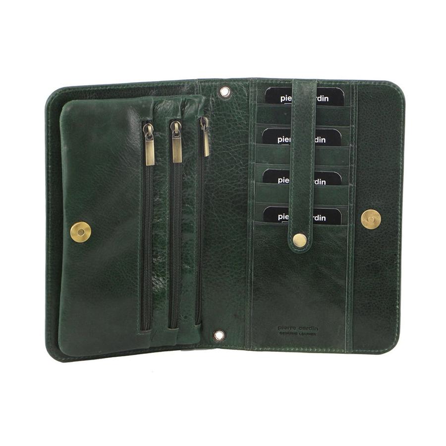 Pierre Cardin Piper Women's Italian Leather Crossbody Organiser Emerald Emerald