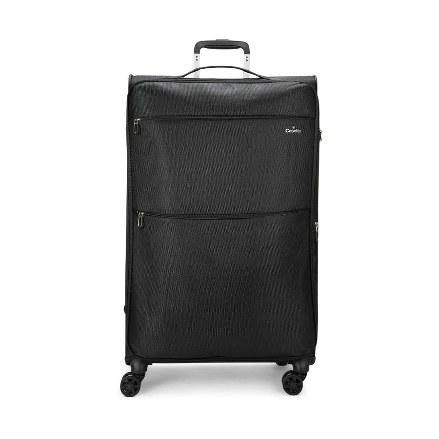 Caselite Ultra 80cm & 80cm Softside Luggage Set Black Black