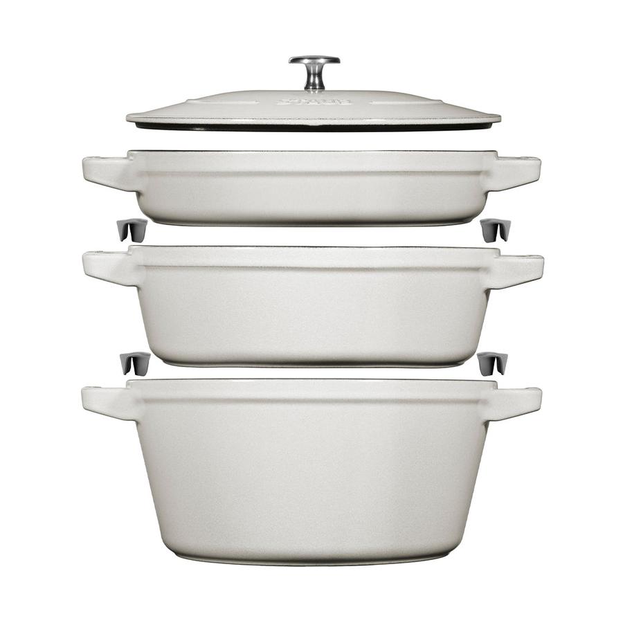 Staub 4 Piece Cookware Set White Truffle White Truffle