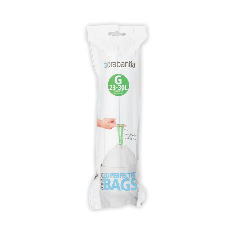 Brabantia PerfectFit Bags Code G (30L) Pack of 20 White White