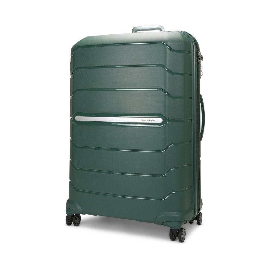 Samsonite Oc2lite 81cm Hardside Checked Suitcase Hunter Green Hunter Green