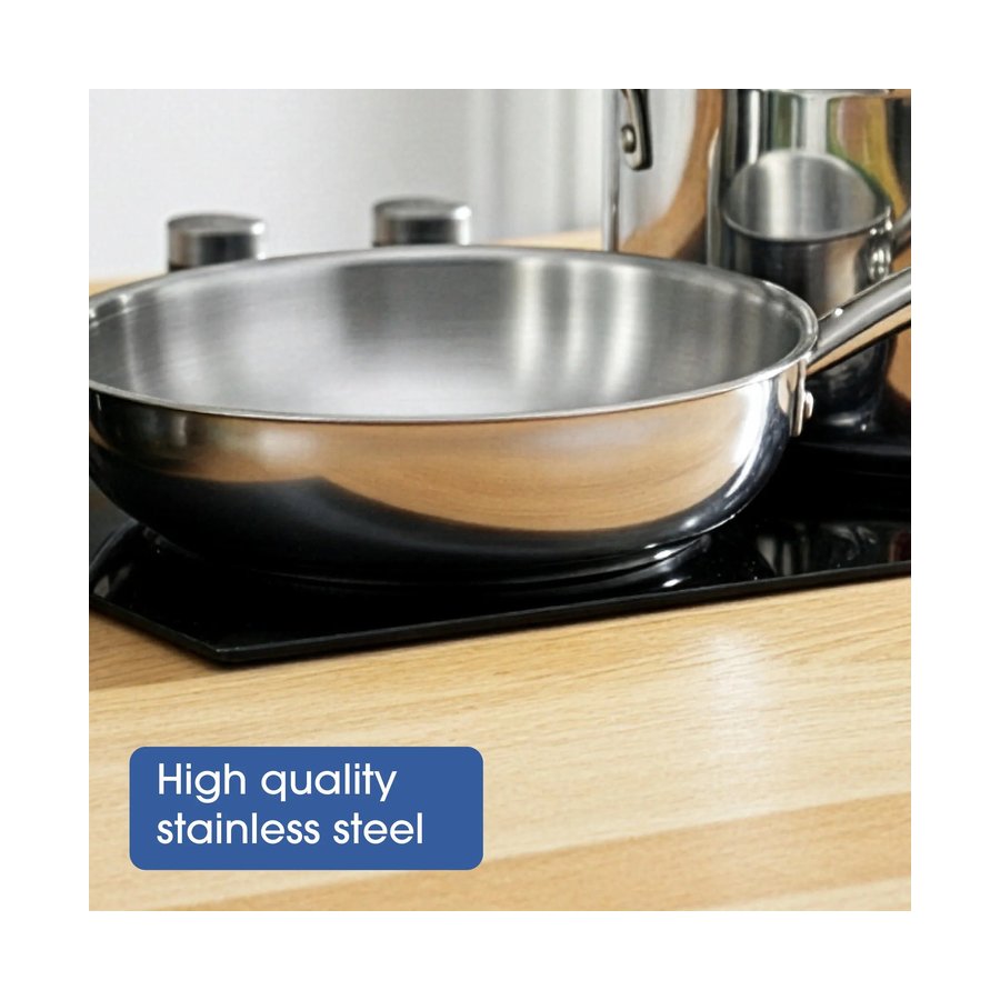Raco Steel Essentials 30cm Induction Open Frypan with Helper Handle Stainless Steel Stainless Steel
