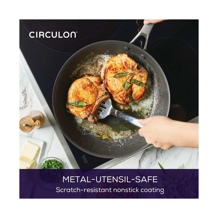 Circulon ScratchDefense A1 21.5cm & 25.4cm Skillet Set Black Black