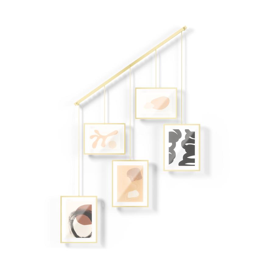 Umbra Exhibit Wall Picture Frames (Set of 5) Matte Brass Matte Brass