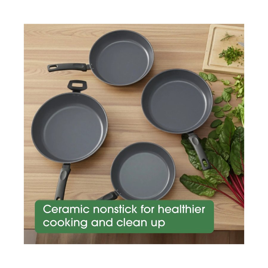 Raco Ceramic Essentials 30cm Nonstick Induction Frypan w/ Helper Handle Black Black