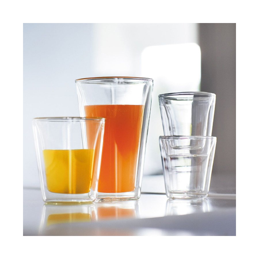 Bodum Canteen 200ml Double Wall Glasses (Set of 6) Transparent Transparent