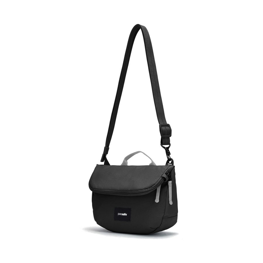 Pacsafe GO Anti-Theft Recycled Saddle Crossbody Bag Jet Black Jet Black