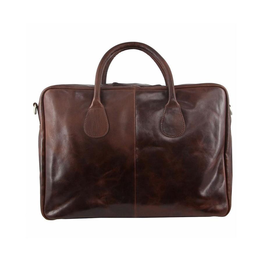 Pierre Cardin Lawson Rustic Leather 13" Laptop Bag Dark Chocolate Dark Chocolate