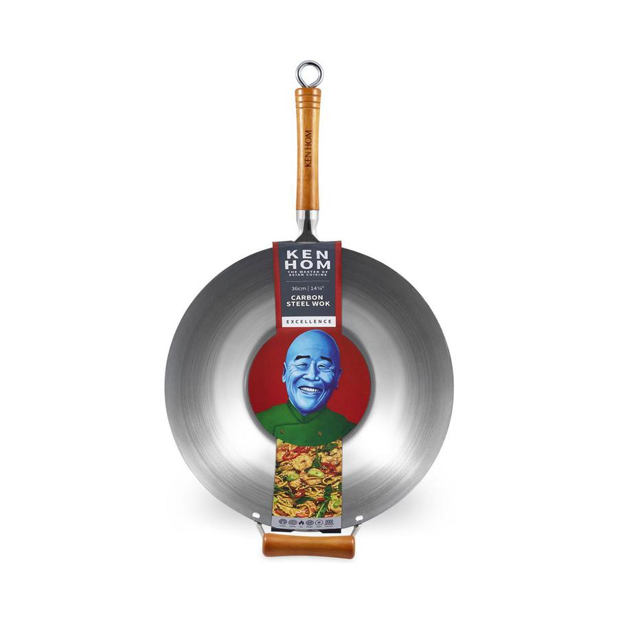 Ken Hom 36cm Carbon Steel Wok Grey Grey