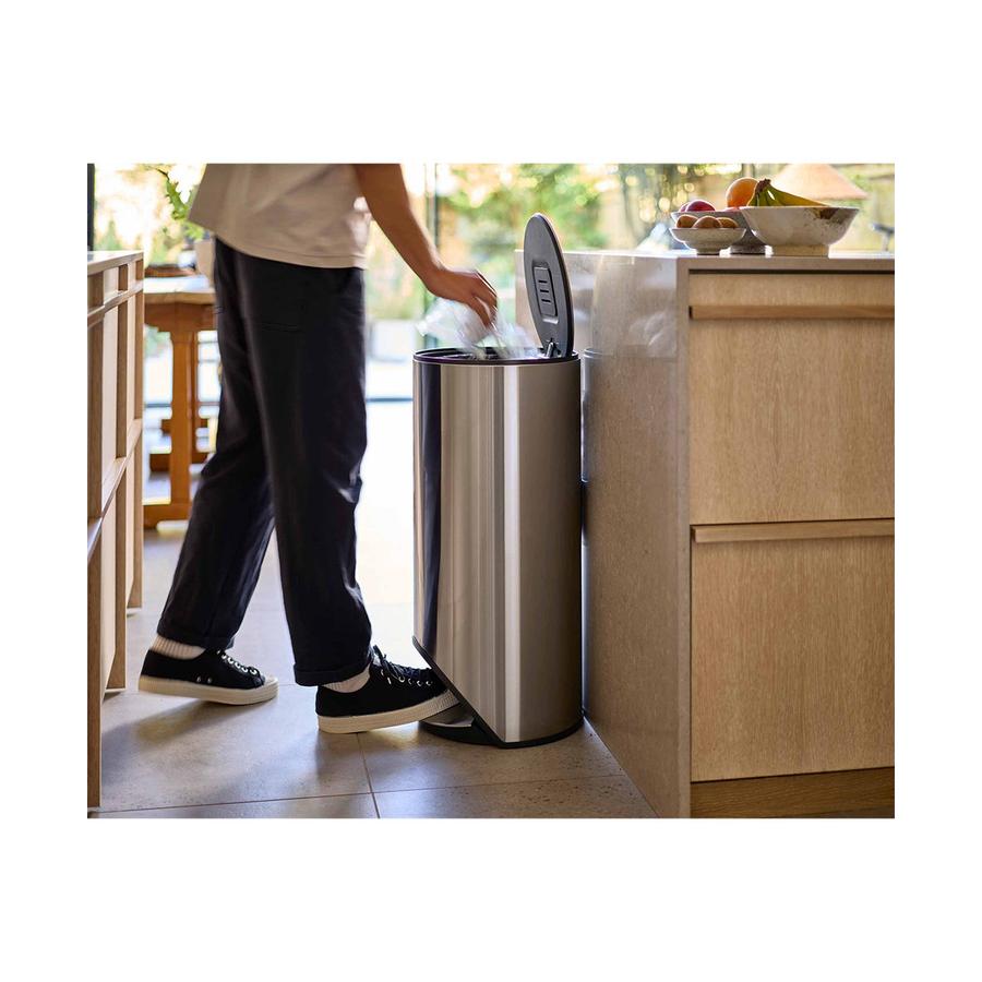 Joseph Joseph Arc 30L Easy Push Pedal Bin Stainless Steel Stainless Steel