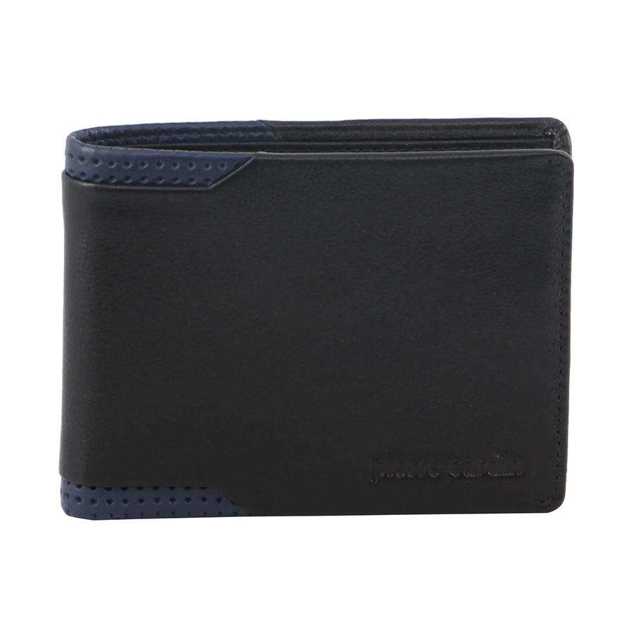 Pierre Cardin Two-Tone Men's Italian Leather RFID Wallet Black Black