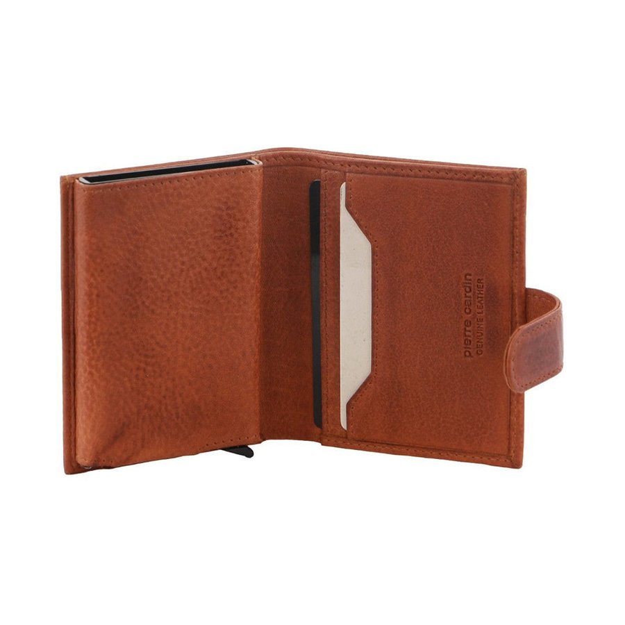 Pierre Cardin Conrad Leather Smart Slide Card Holder Tab Wallet Tan Tan
