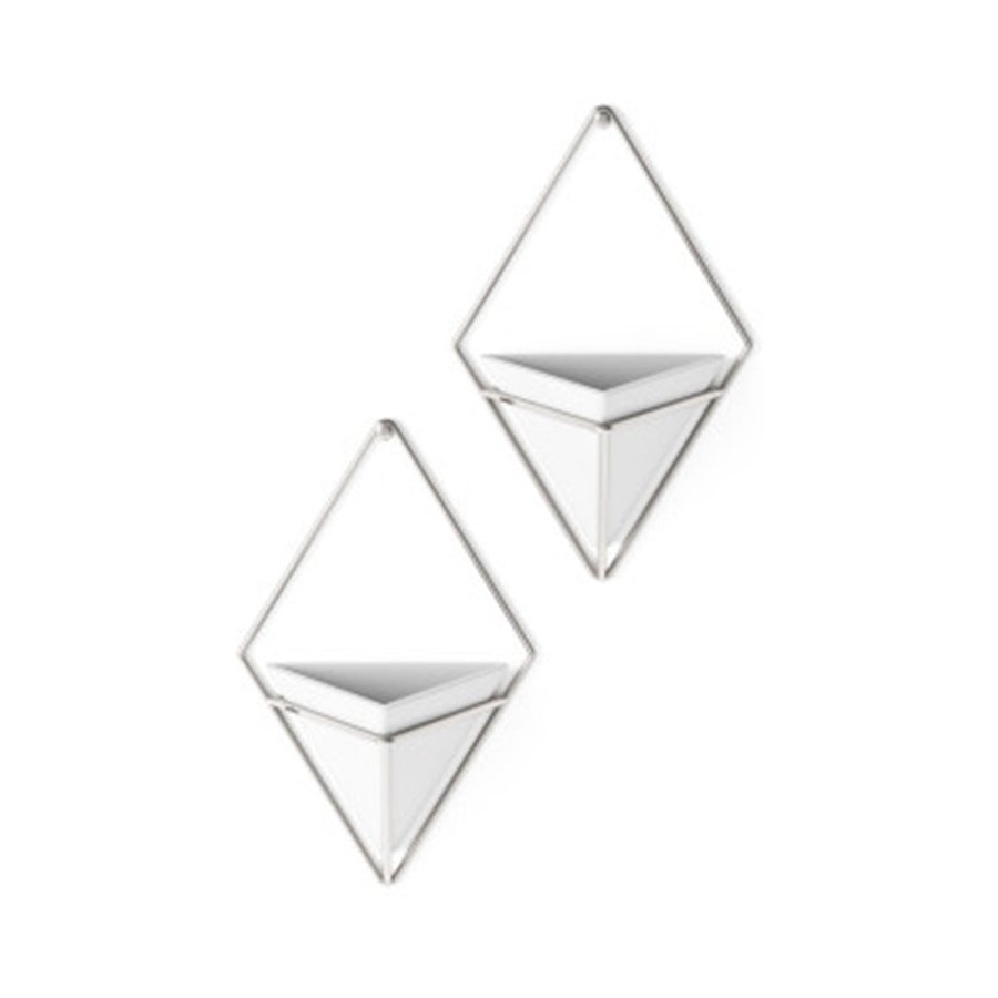 Umbra Trigg Small Wall Vessel White/Nickel White/Nickel