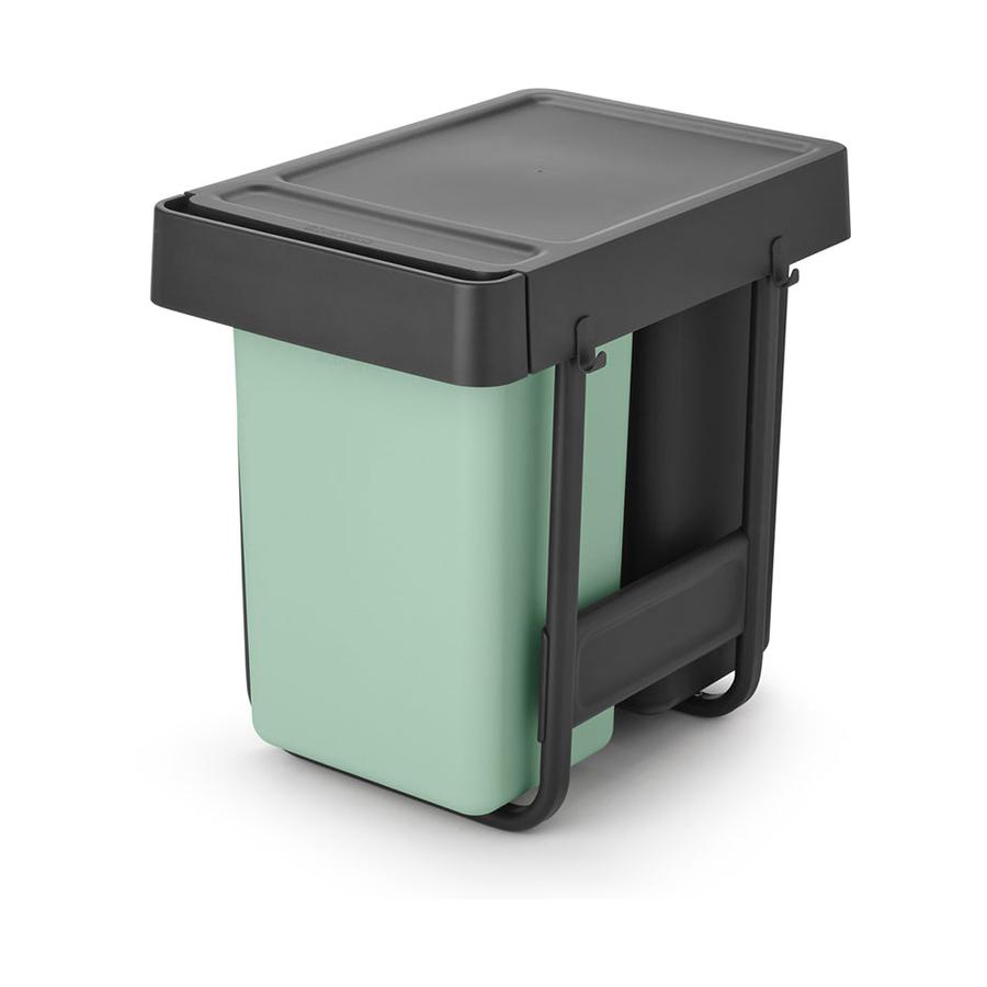 Brabantia Sort & Go Built-In Bin (2 x15L) Dark Grey & Jade Green Dark Grey & Jade Green