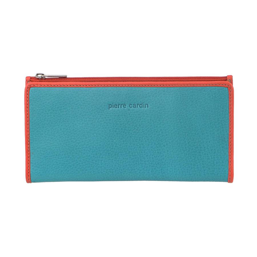 Pierre Cardin Harlow Women's Leather RFID Wallet Turquoise/Orange Turquoise/Orange