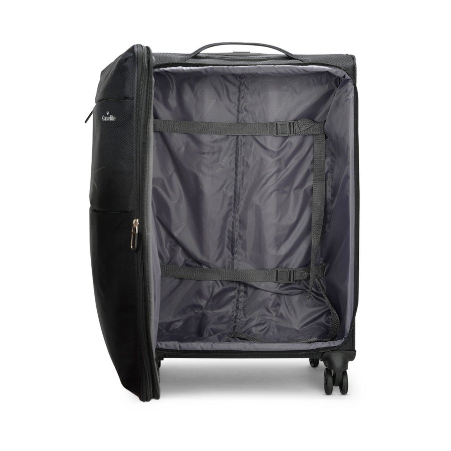 Caselite Ultra 69cm Softside Checked Suitcase Black Black