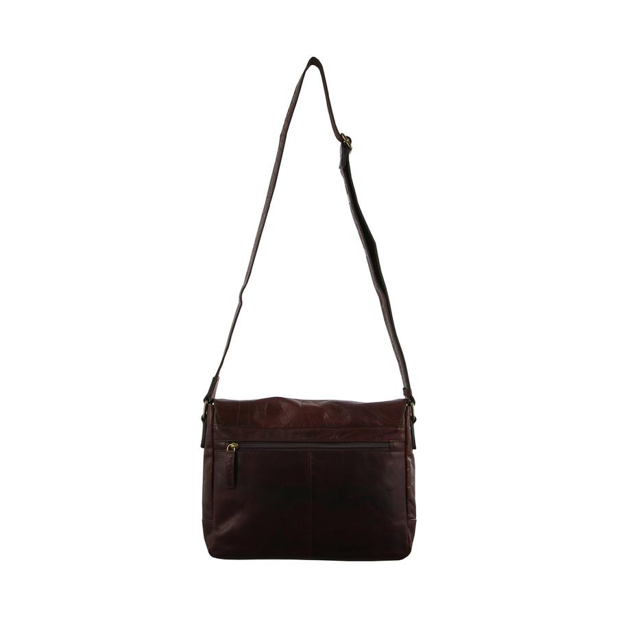 Pierre Cardin Mason Rustic Leather 13" Laptop Bag Chestnut Chestnut